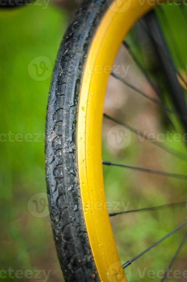 Photo of a Bicycle part, close up.