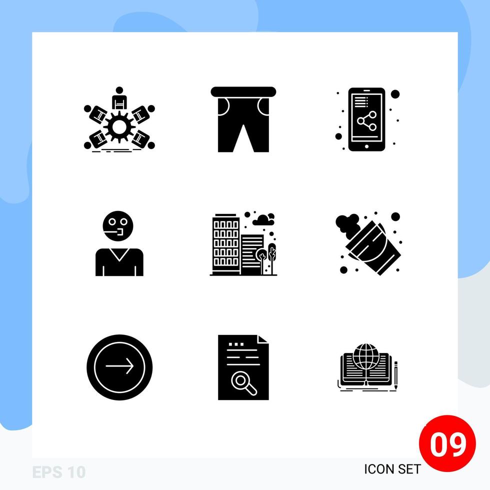 Stock Vector Icon Pack of 9 Line Signs and Symbols for supporter service swimming people share mobile Editable Vector Design Elements