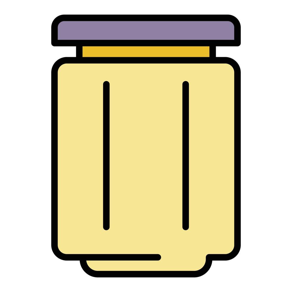 vector de esquema de color de icono de tarro de mermelada saludable