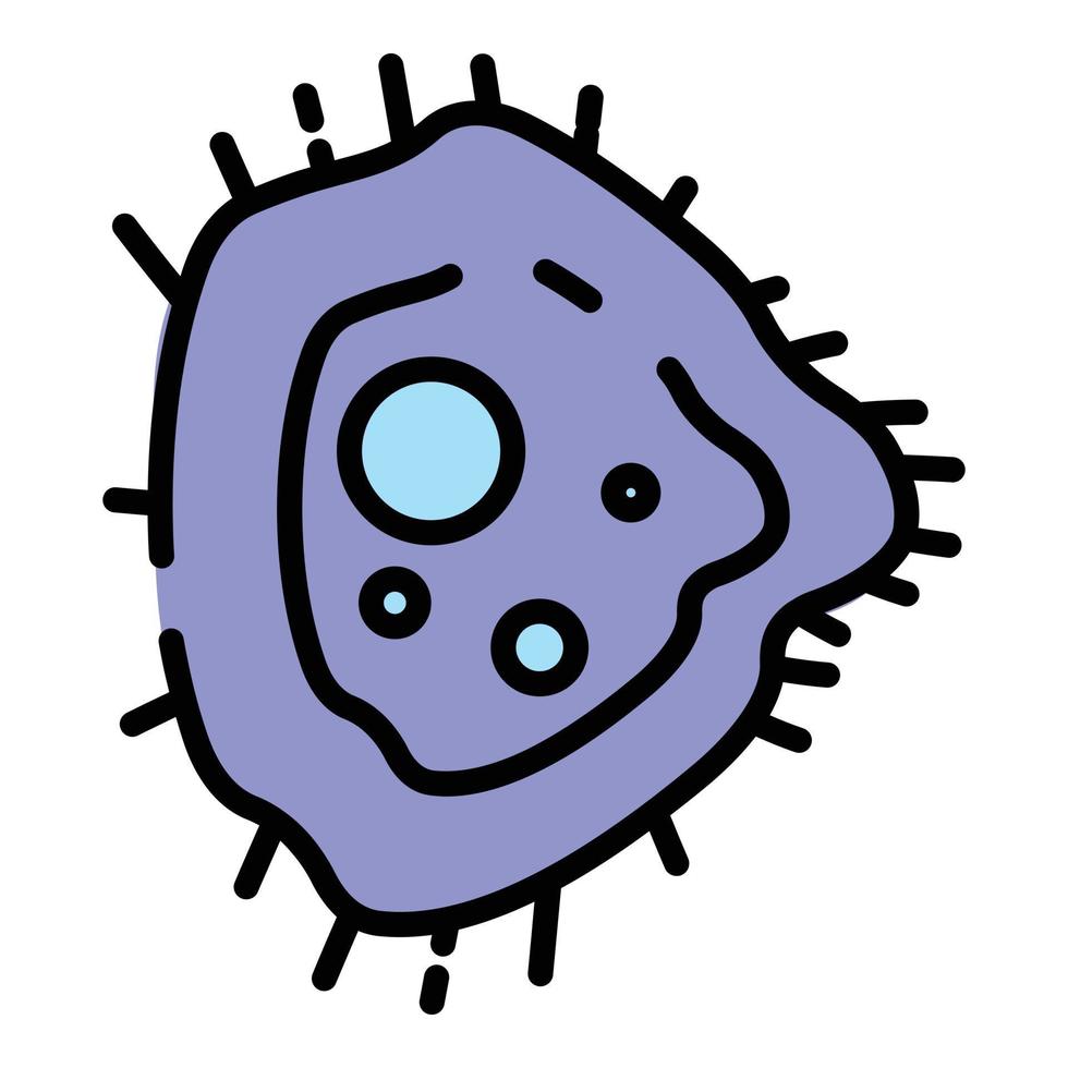 Structure of bacteria icon color outline vector