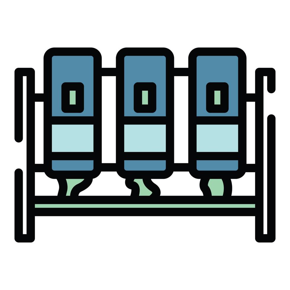 Mining computer icon color outline vector