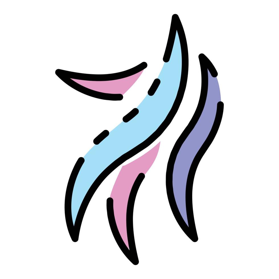 Spirochete bacteria icon color outline vector