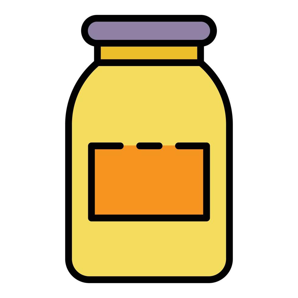 Dessert jam jar icon color outline vector