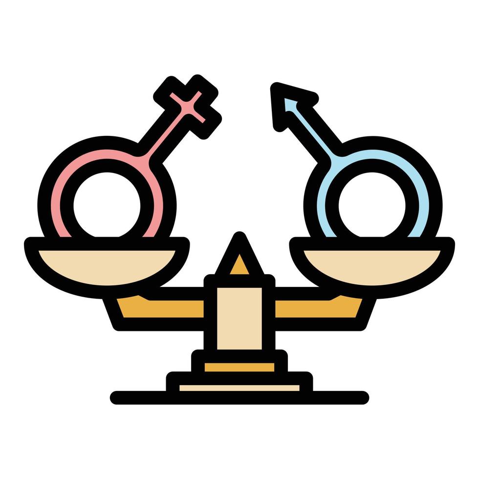 Gender equality icon color outline vector