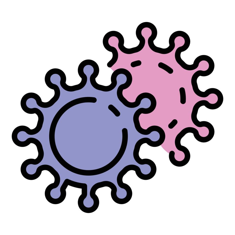 Rhinovirus icon color outline vector