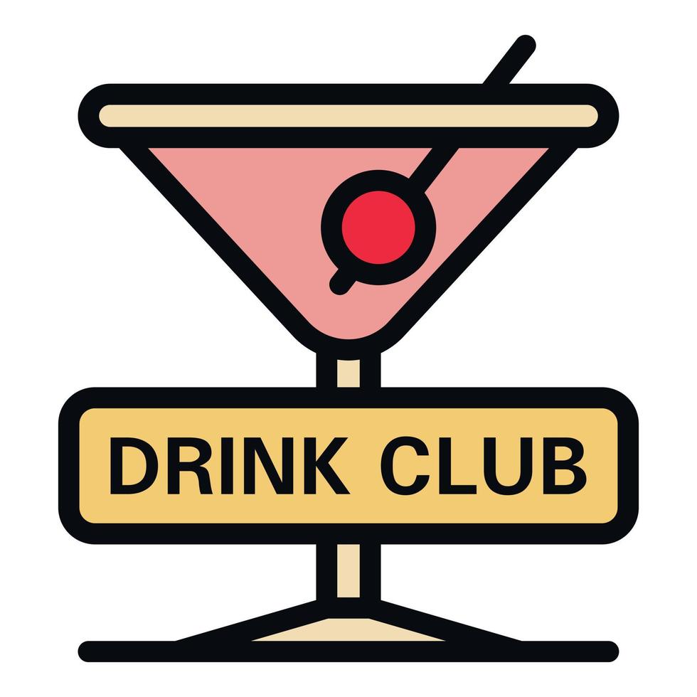 Drink club icon color outline vector