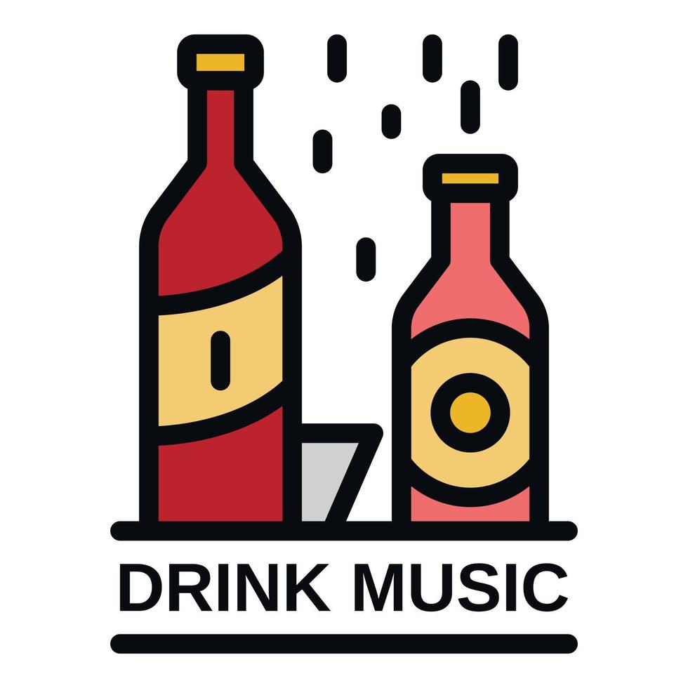 Drink music icon color outline vector