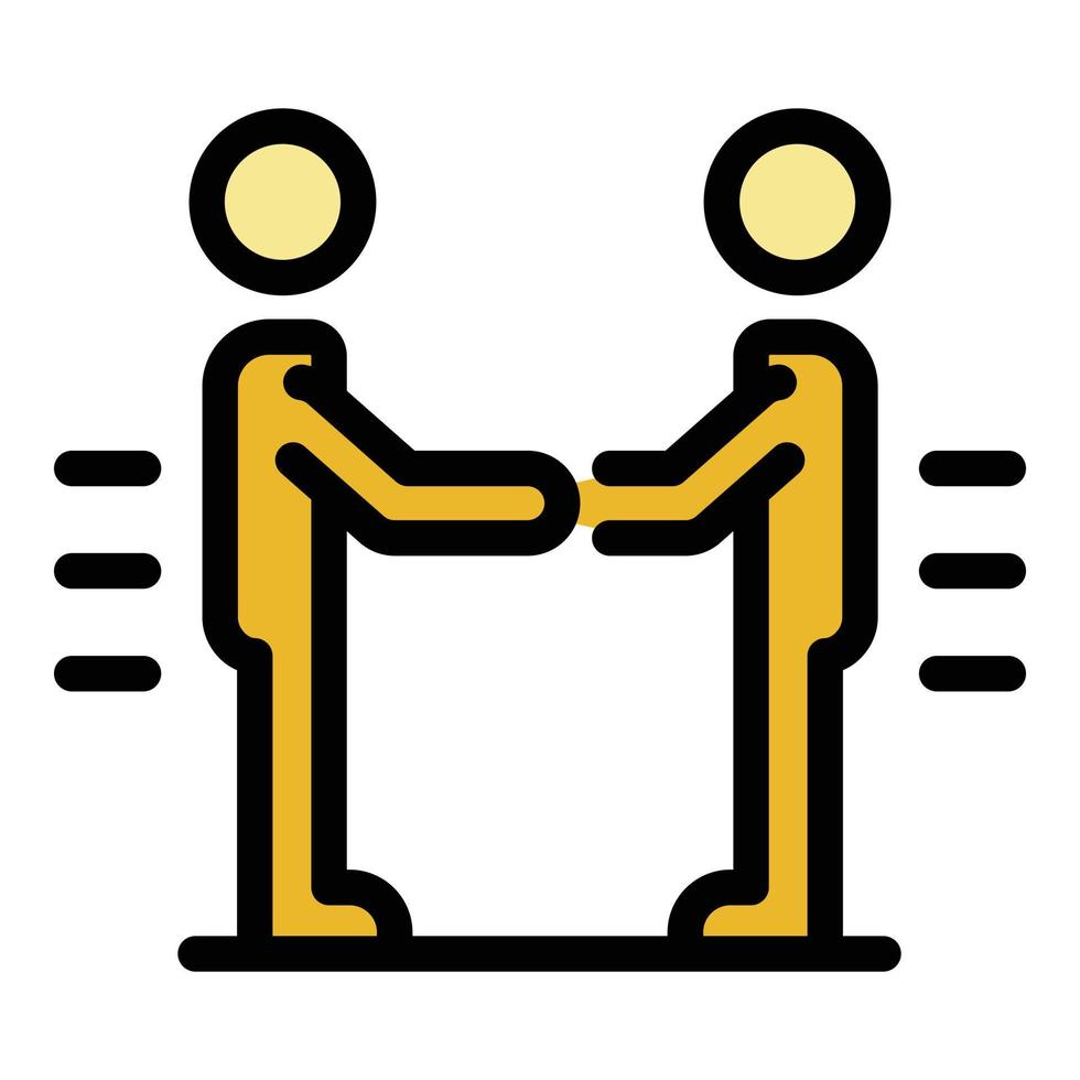 Recruiter conversation icon color outline vector