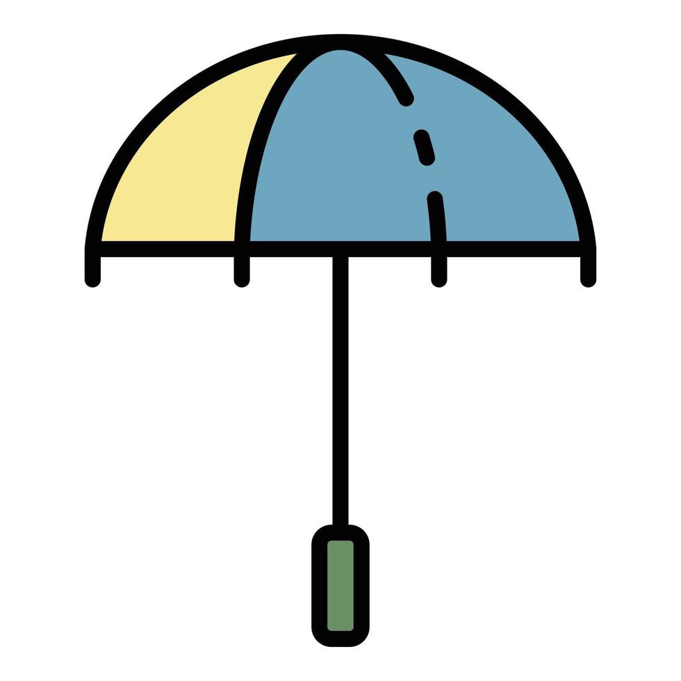 Elegant umbrella icon color outline vector