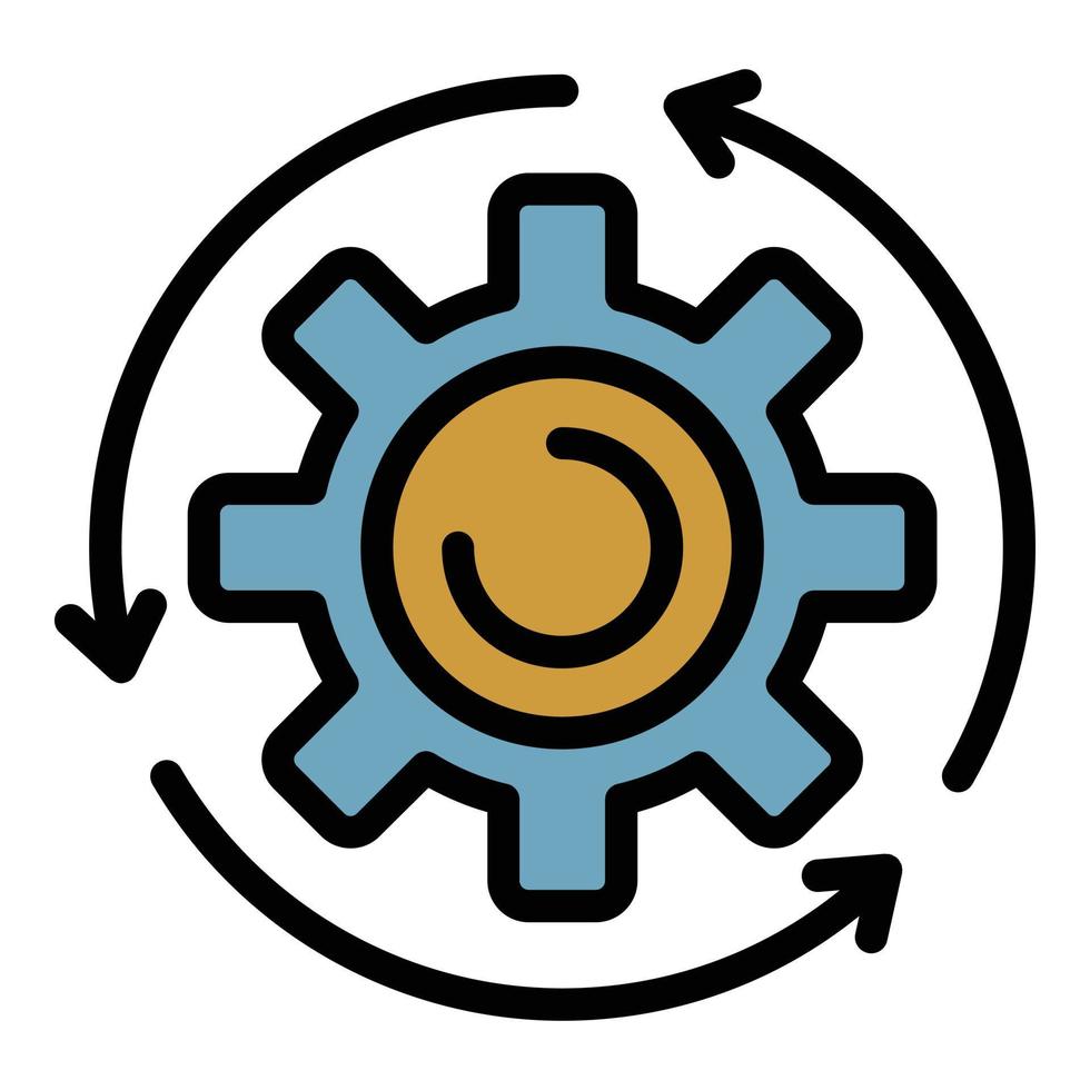 Assembly gear wheel icon color outline vector