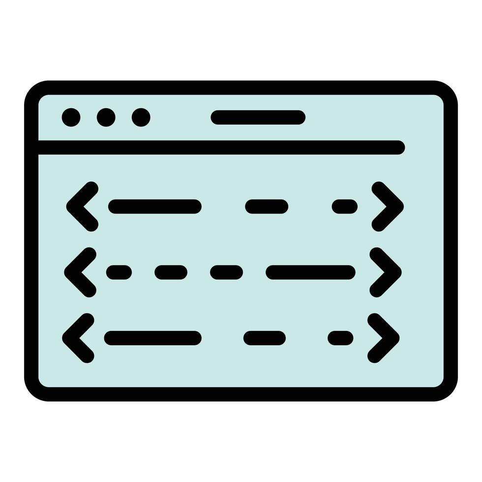 Coding application icon color outline vector