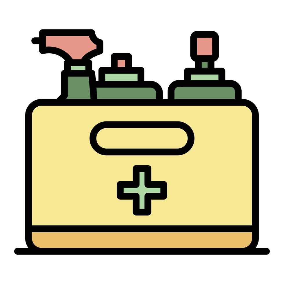 Sanitation tools icon color outline vector