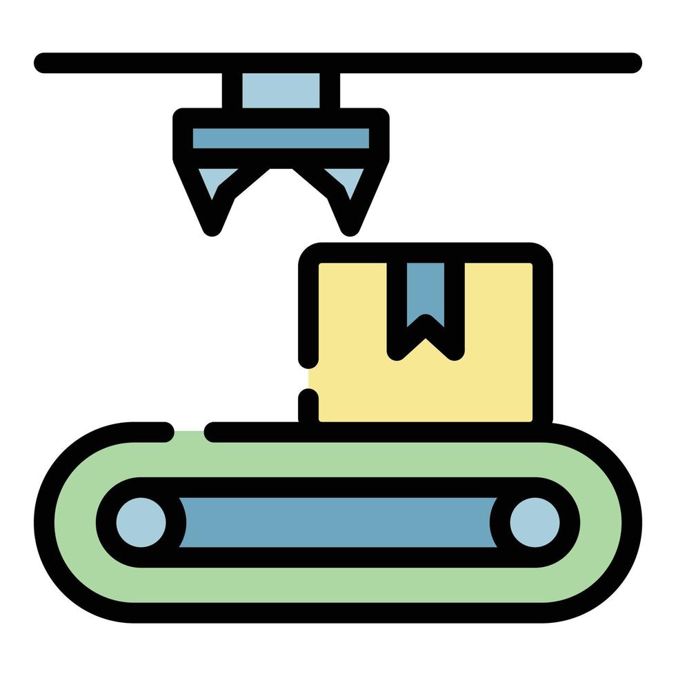 Package box line icon color outline vector