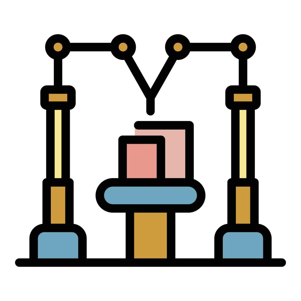 Modern assembly line icon color outline vector