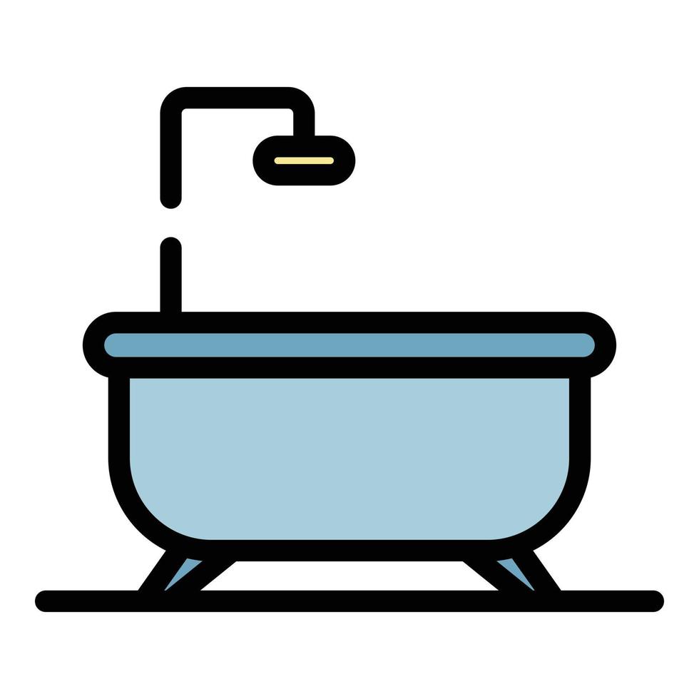 Bathtub icon color outline vector