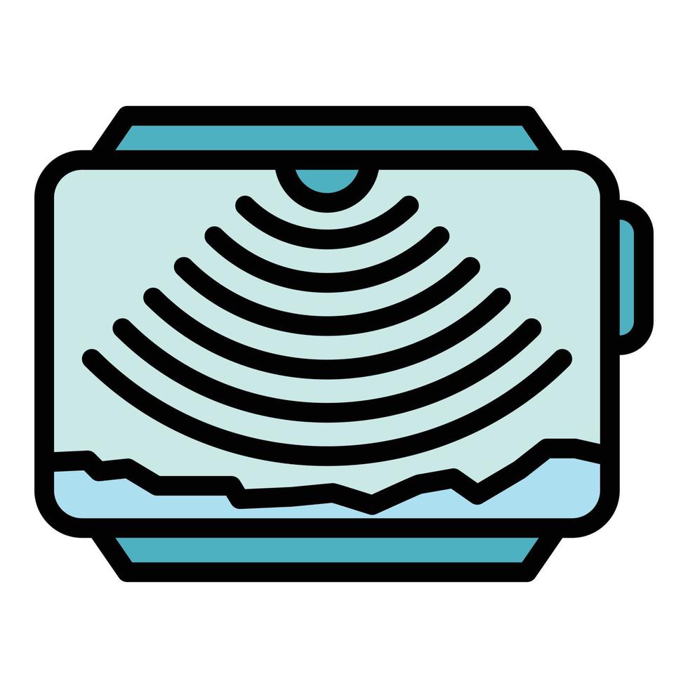 Echo sounder screen icon color outline vector