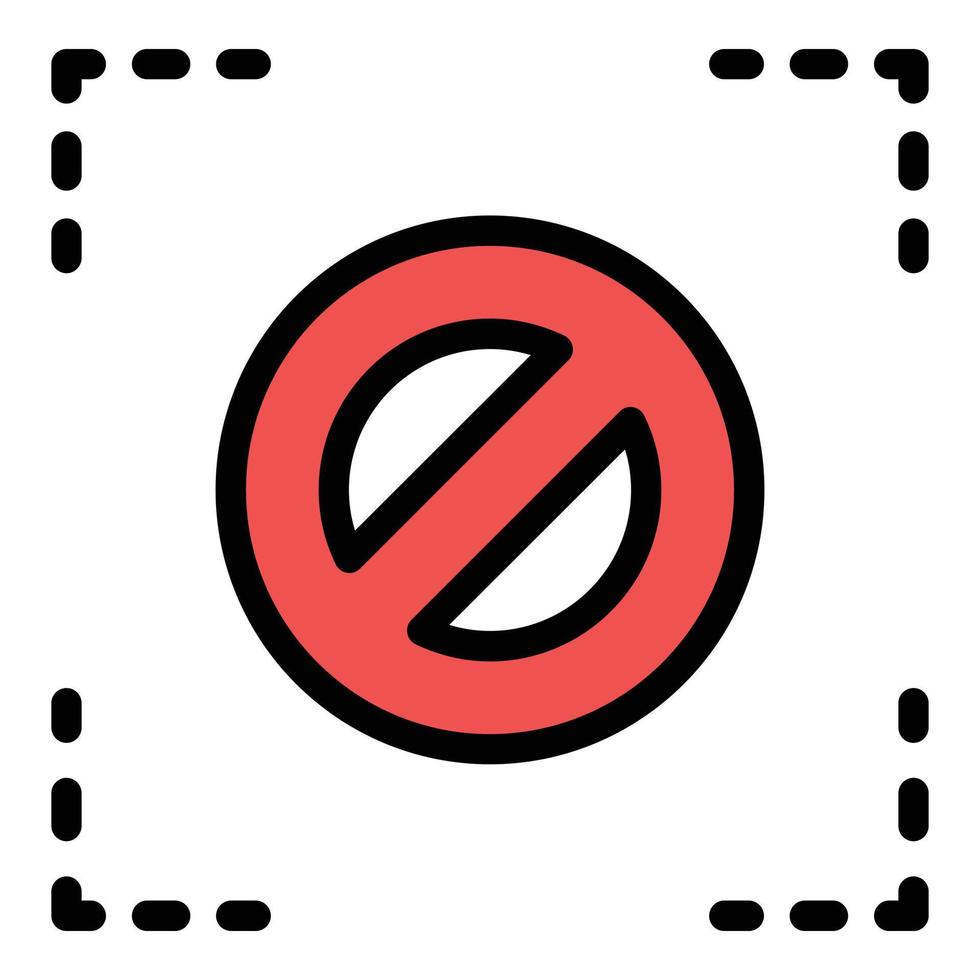 Denied in square icon color outline vector