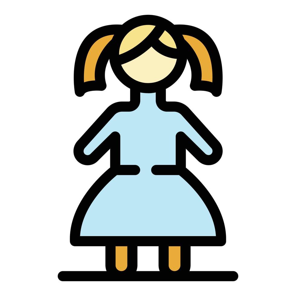 Doll icon color outline vector