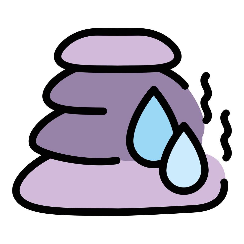 Steam room stones icon color outline vector