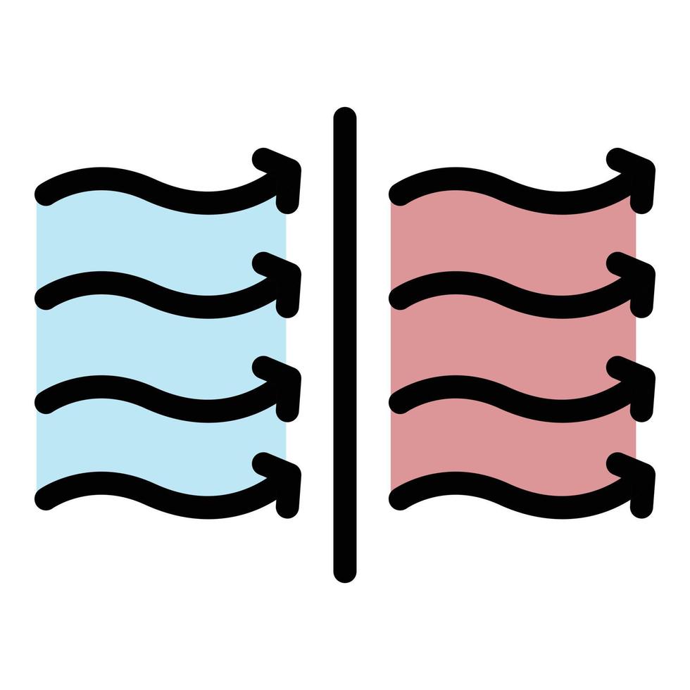 Wavy arrows of heat icon color outline vector