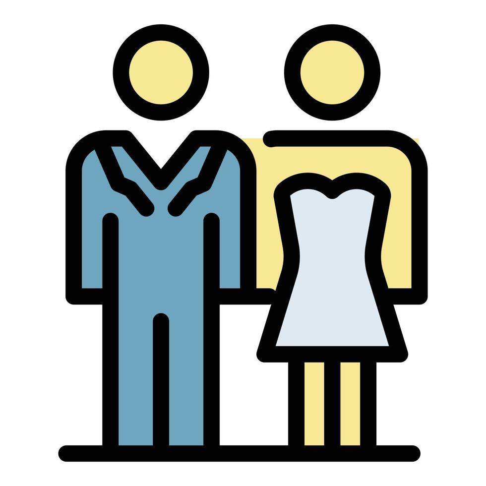 Wedding daily ceremony icon color outline vector