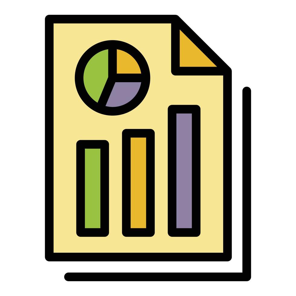 Audit graph icon color outline vector