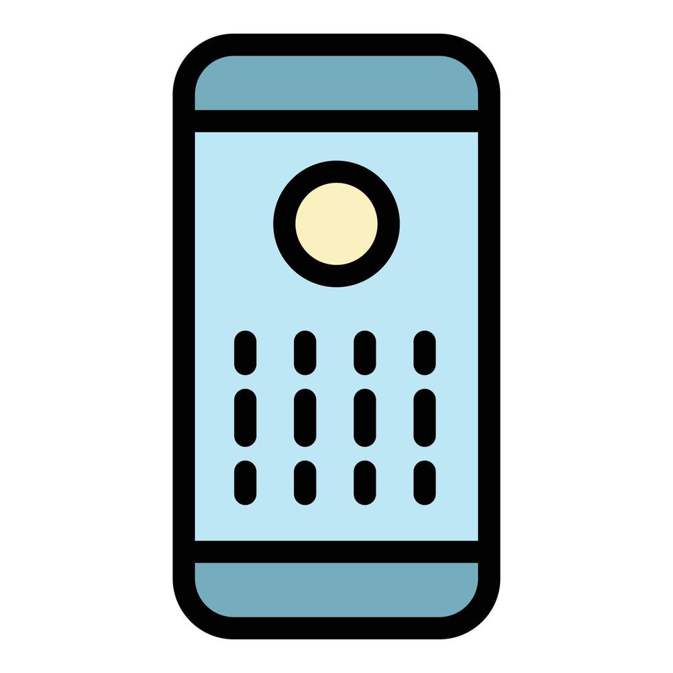 Smart speaker front view icon color outline vector