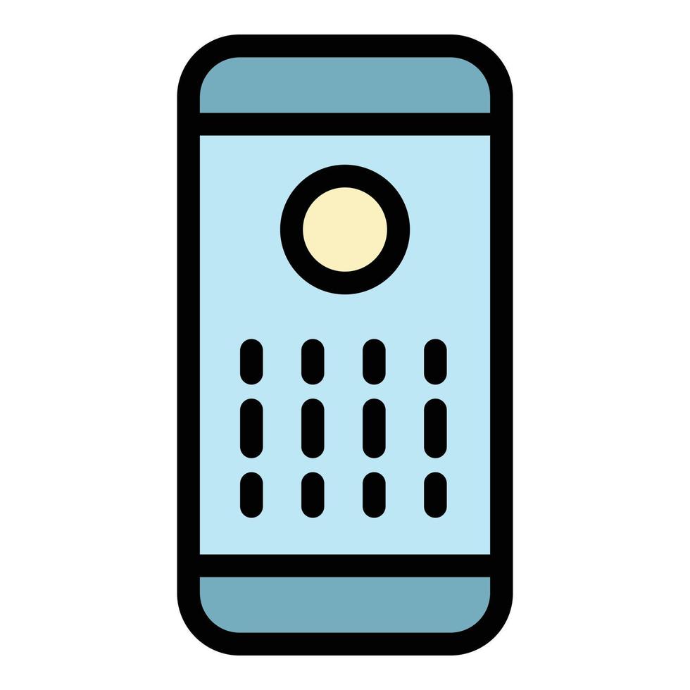 Smart speaker front view icon color outline vector