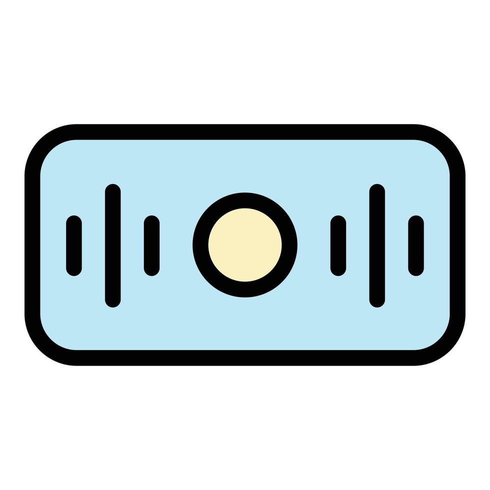 Rectangular smart speaker icon color outline vector