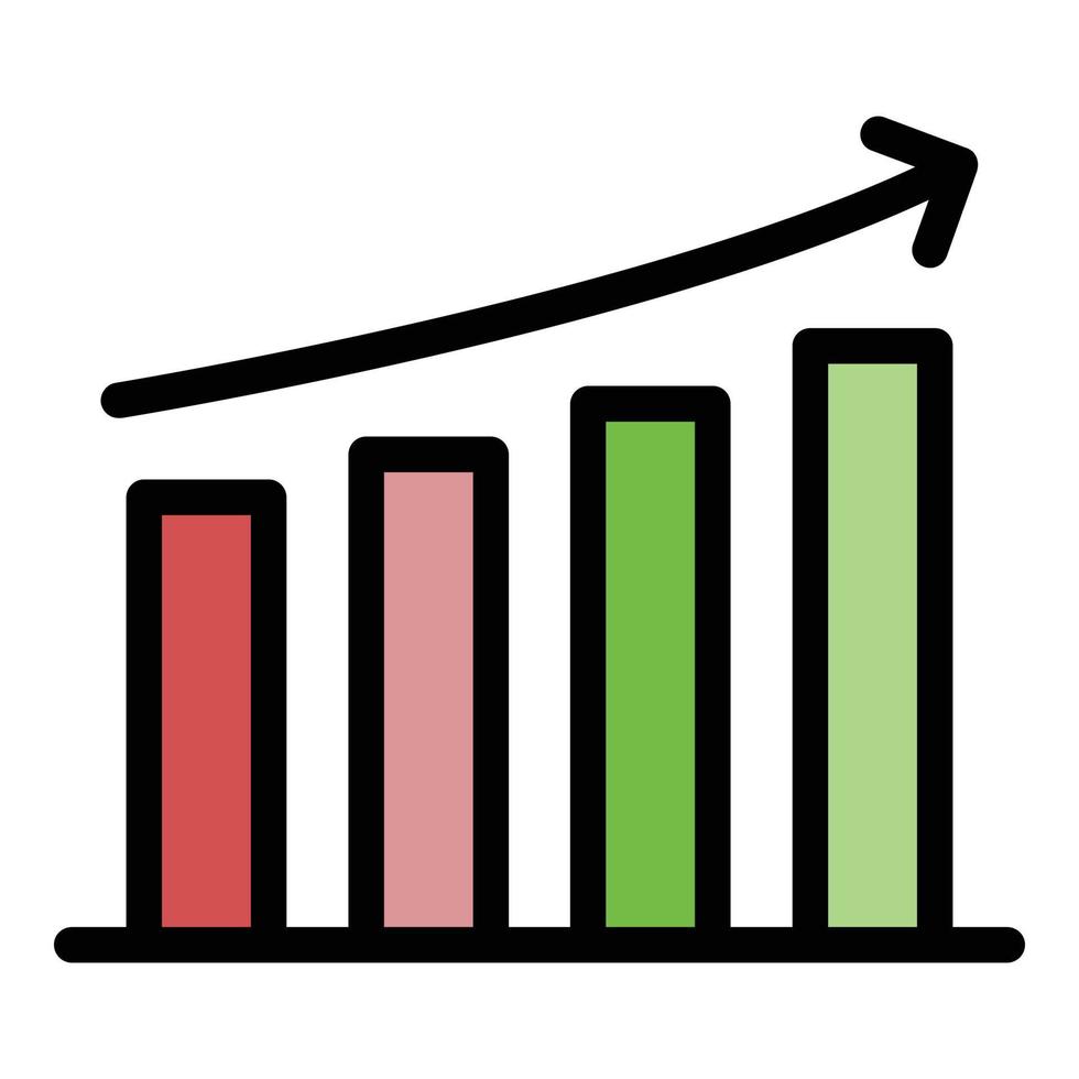 Mission graph chart icon color outline vector