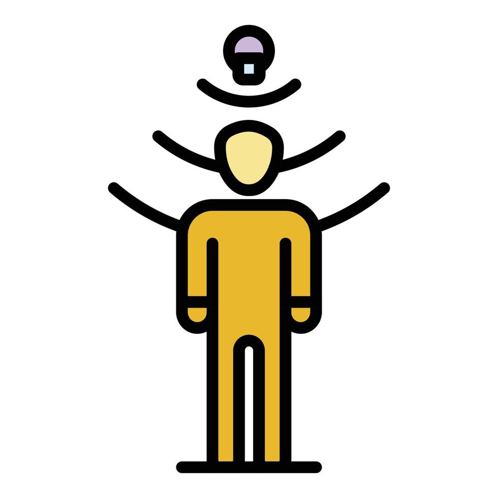 Movement sensor icon color outline vector