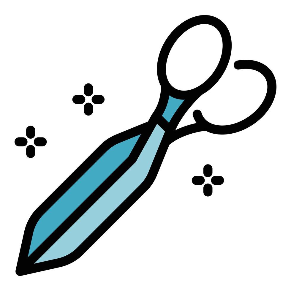 Scissors shoe repair icon color outline vector