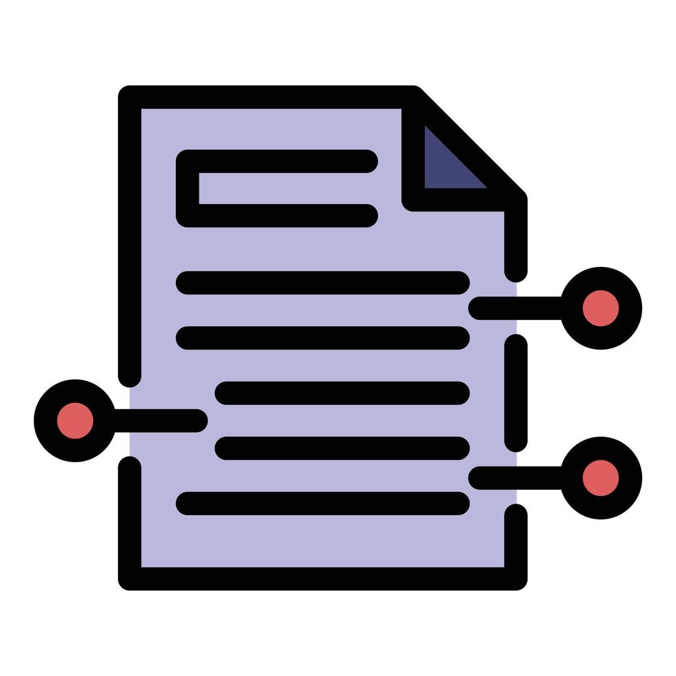 Summary resume icon color outline vector