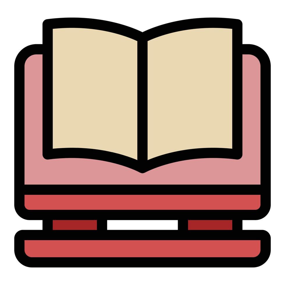 Book on stand icon color outline vector