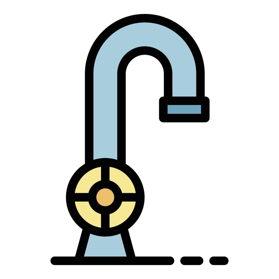 Basin tap icon color outline vector