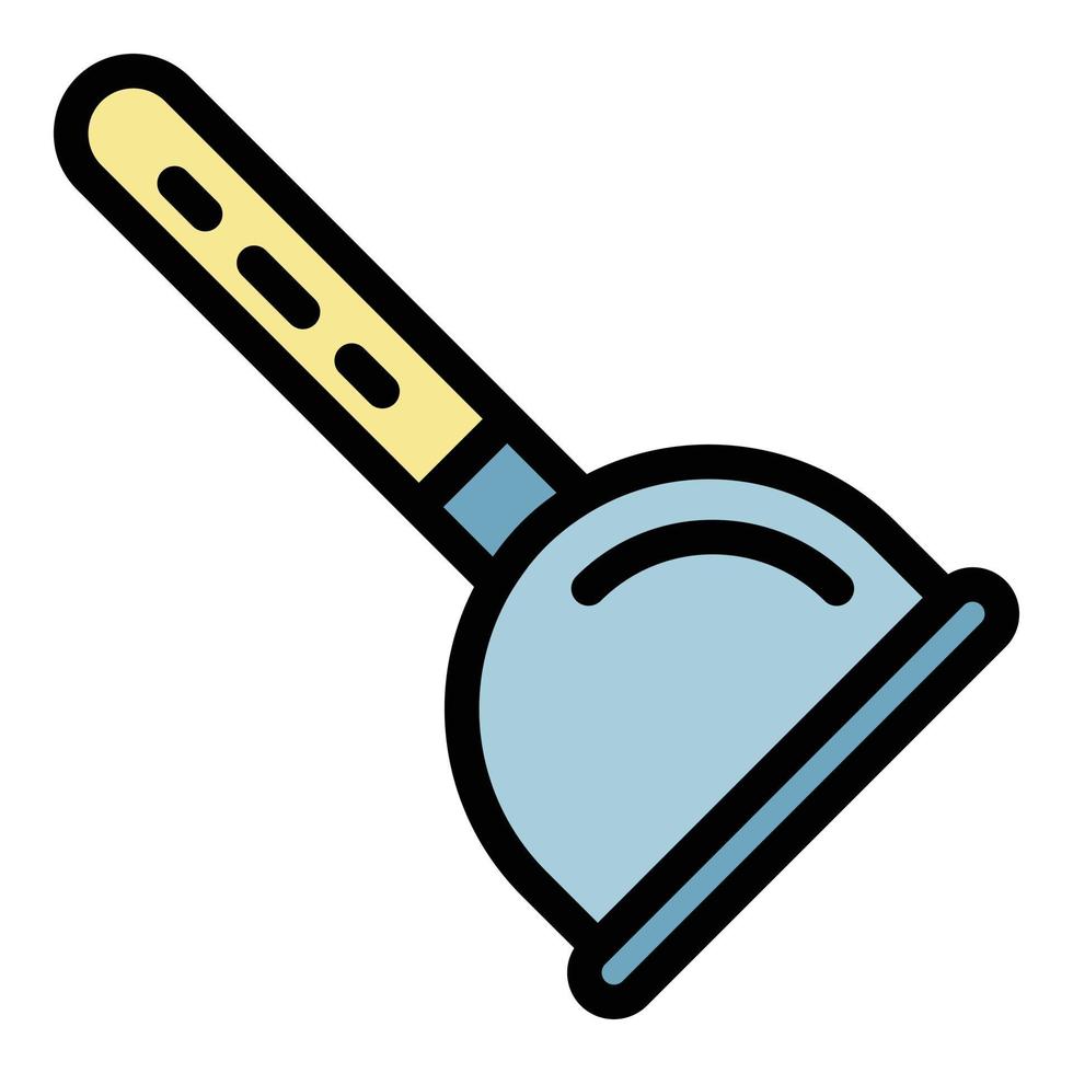 vector de contorno de color de icono de ventosa de inodoro