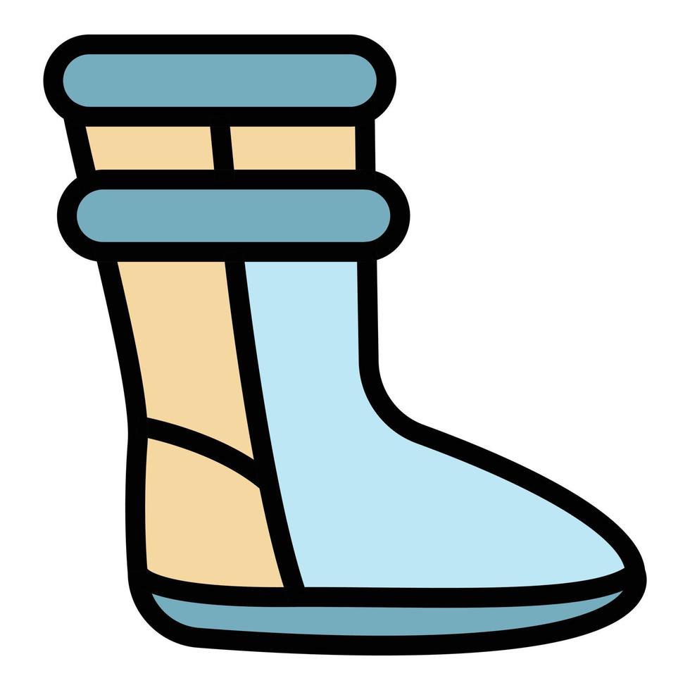 vector de contorno de color de icono de bota ugg de mujer