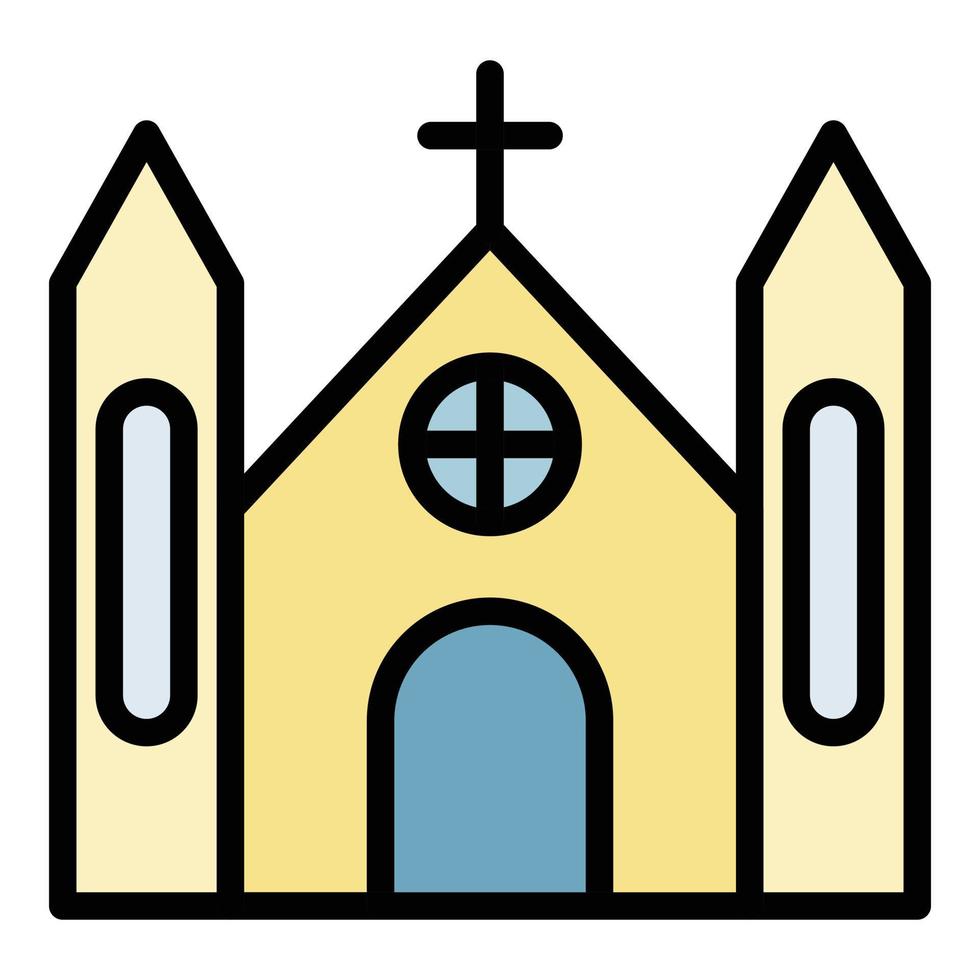 icono de la iglesia de jesús vector de contorno de color