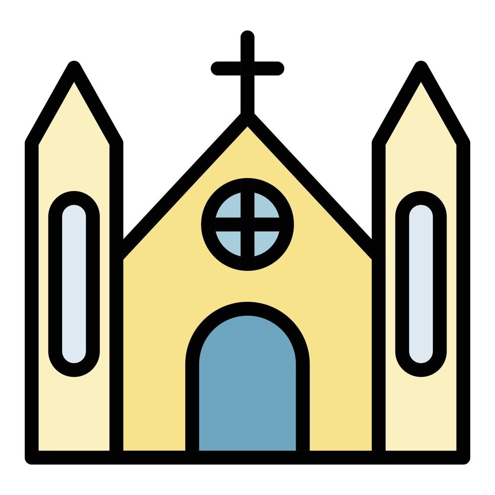 Jesus church icon color outline vector