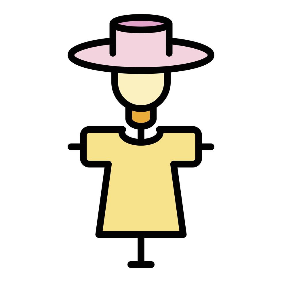 Scarecrow from birds icon color outline vector