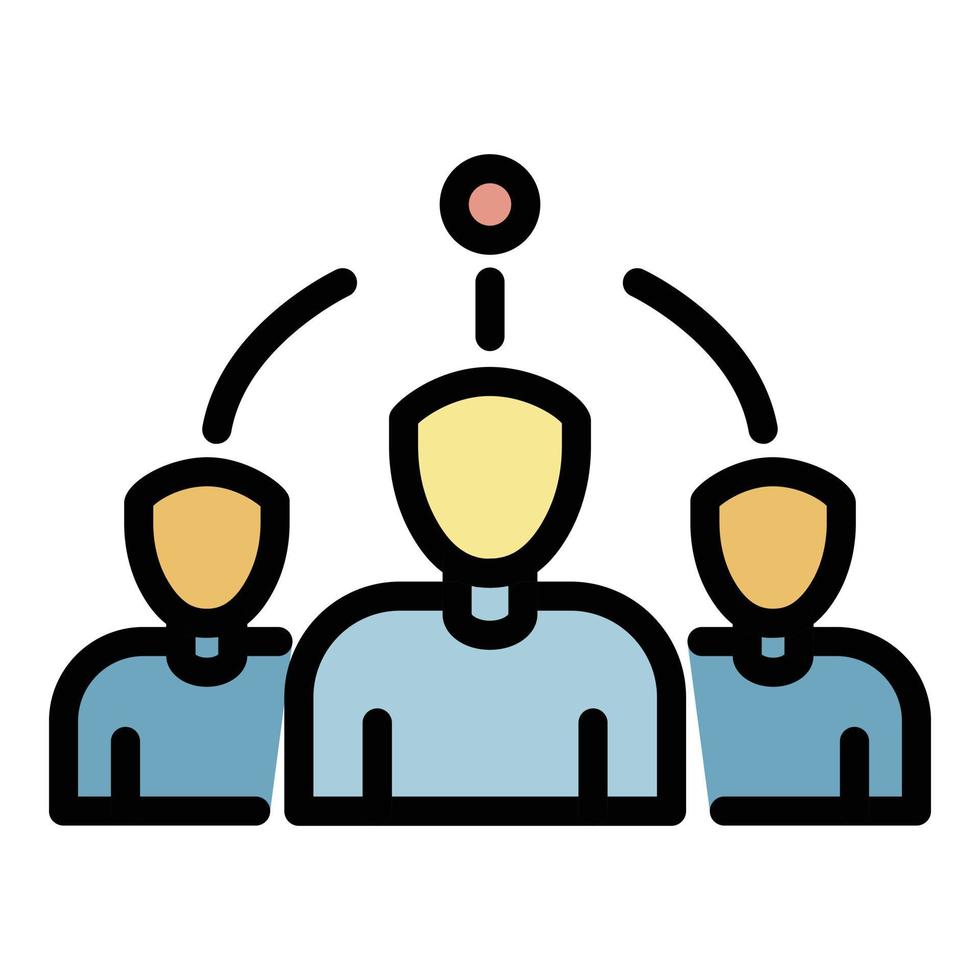 Administrator and team icon color outline vector