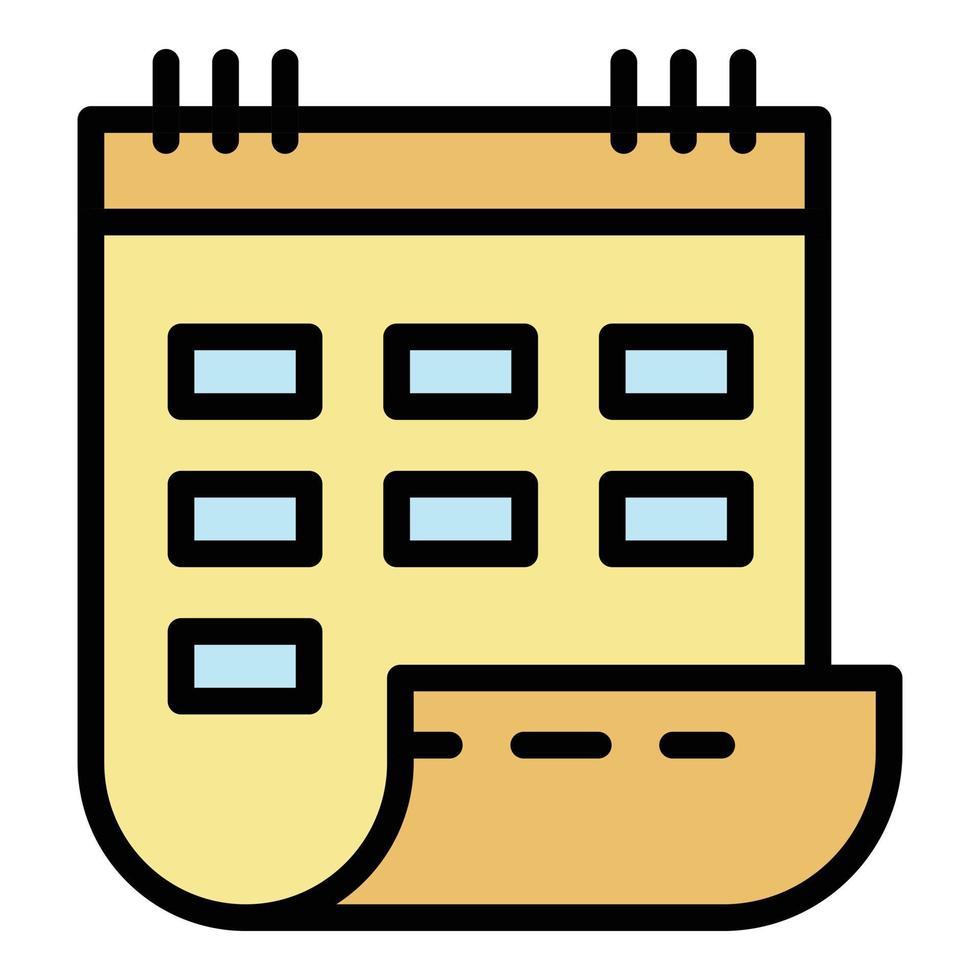 Wall calendar icon color outline vector