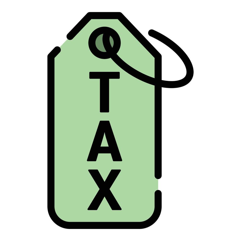 Tax badge icon color outline vector