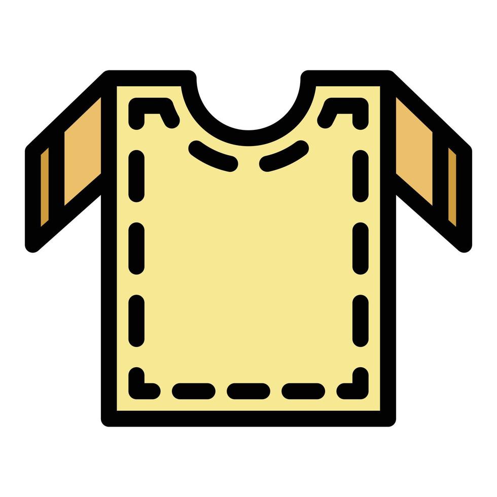 Cutting out sewing shirt icon color outline vector