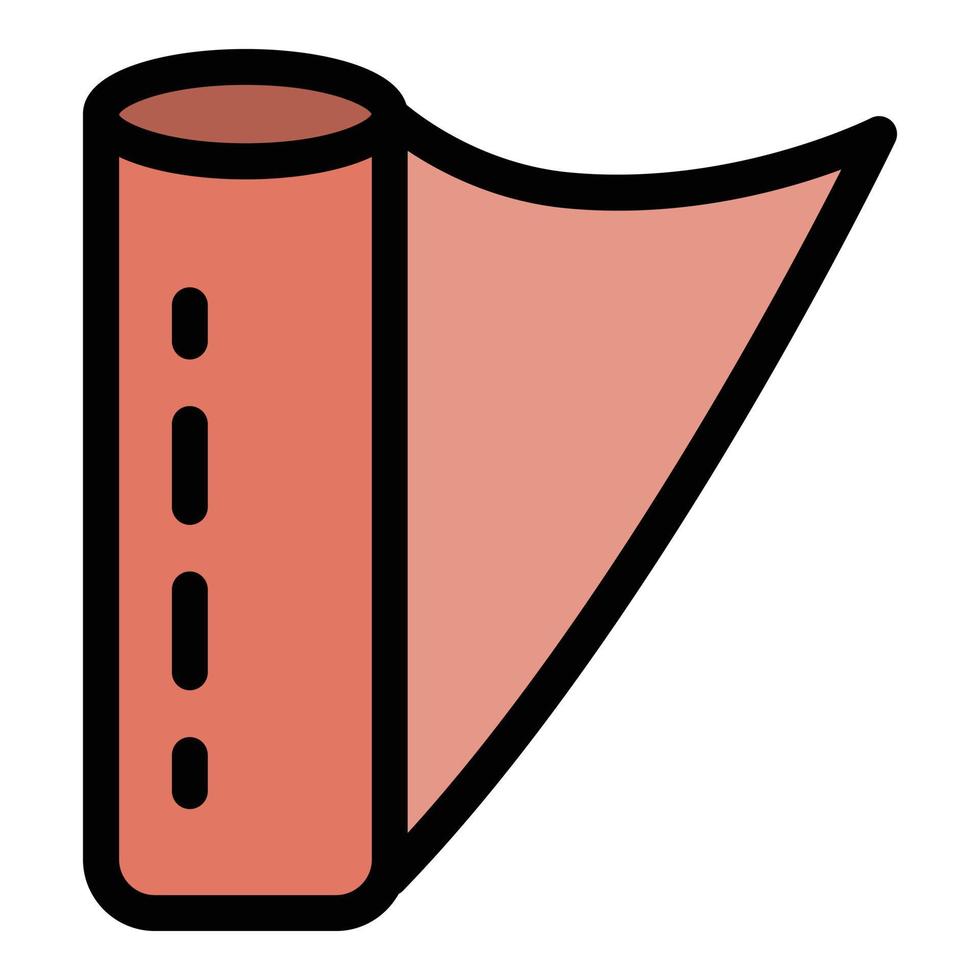 Fabric roll icon color outline vector