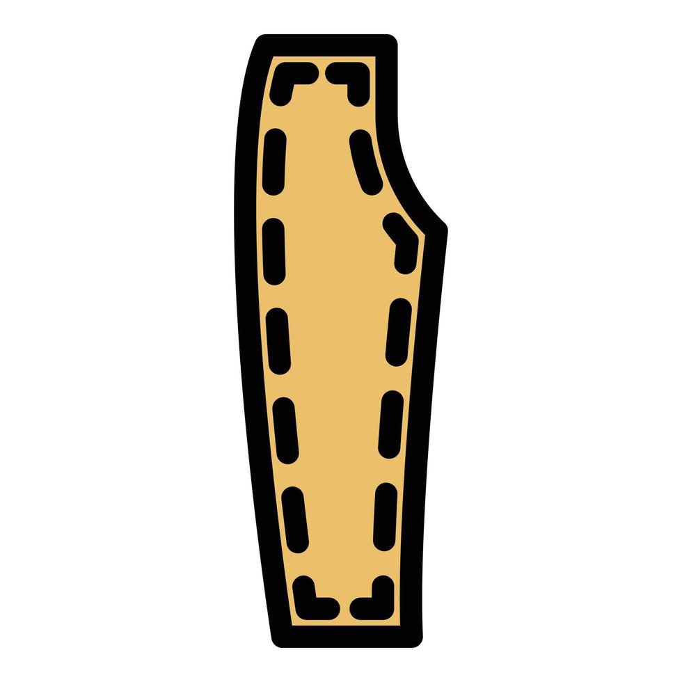 Trouser sewing markup icon color outline vector