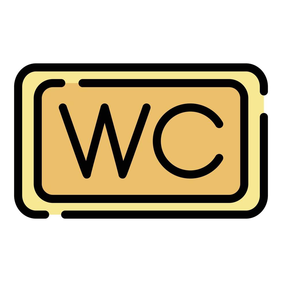 Wc sign icon color outline vector