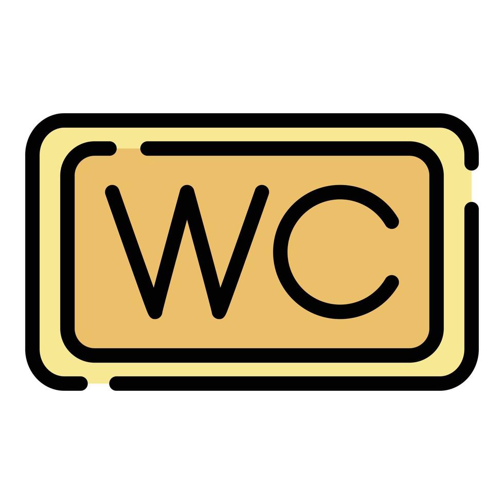 vector de contorno de color de icono de signo de wc