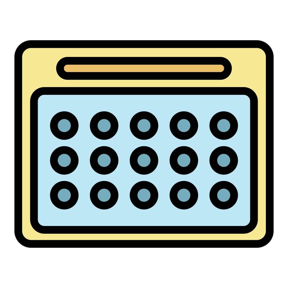 Calendar with round dates icon color outline vector