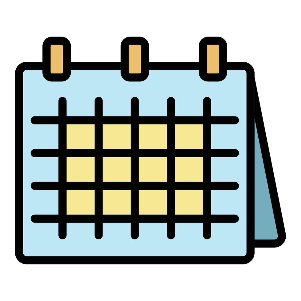 Desk calendar icon color outline vector